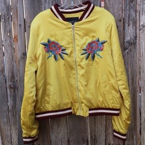 New York Is Always A Good Idea Satin Bomber Jacket